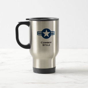 USA Cowboy Style blau Reisebecher