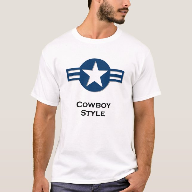 USA Cowboy Style blau T-Shirt (Vorderseite)