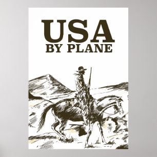USA Cowboy Travel Poster