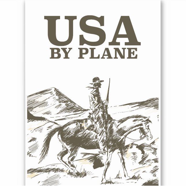 USA Cowboy Travel Poster Aufkleber (Vorderseite)