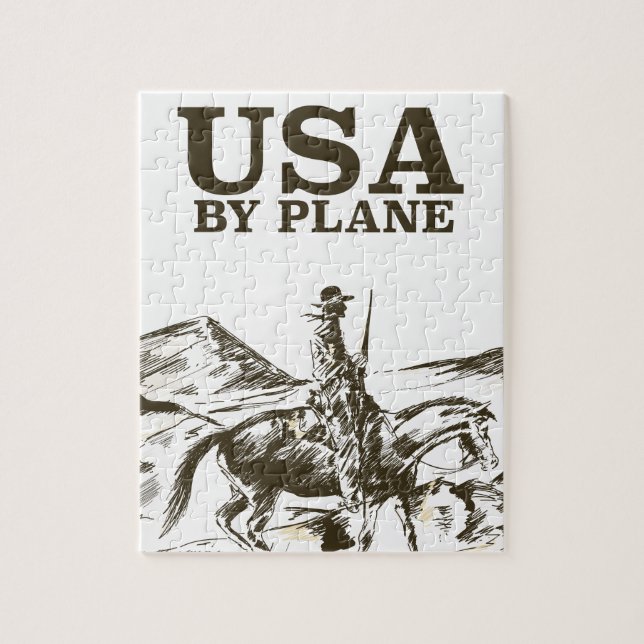 USA Cowboy Travel Poster Puzzle (Vertikal)