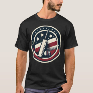 Usa Cricket in den Farben der amerikanischen Flagg T-Shirt