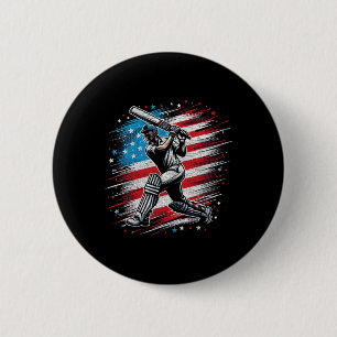 USA-Cricket-patriotisches Design Cricket-Fan-Gesch Button