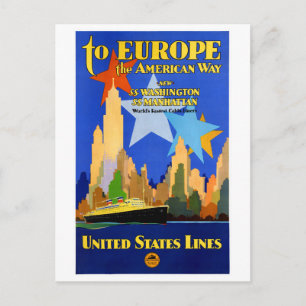 USA Cruise Lines Vintage Poster restauriert Postkarte