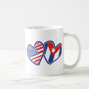 USA CUBA Flag Hearts Tasse
