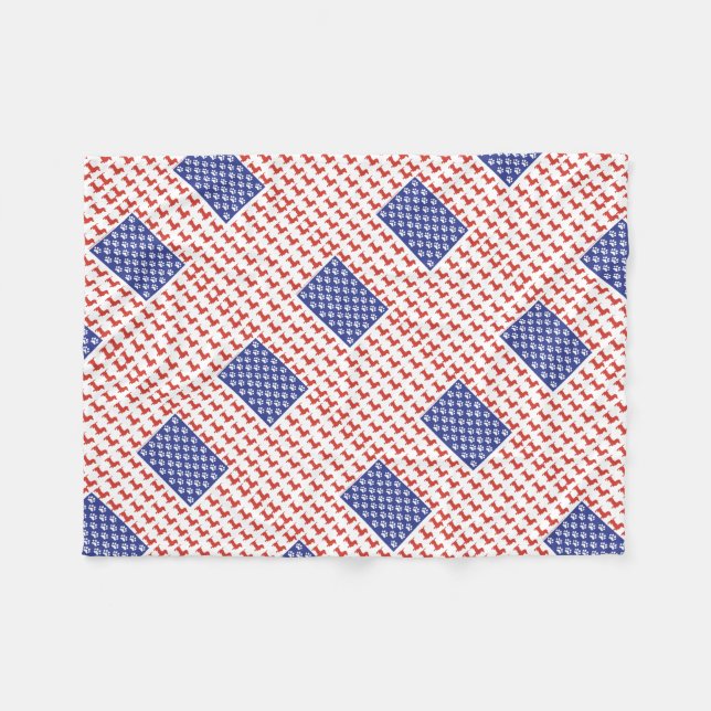 USA-Dackel Fleecedecke (Vorderseite (Horizontal))