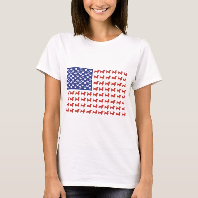 USA-Dackel T-Shirt (Vorderseite)