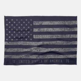 USA Dark Blue Vintag American Flag Geschirrtuch