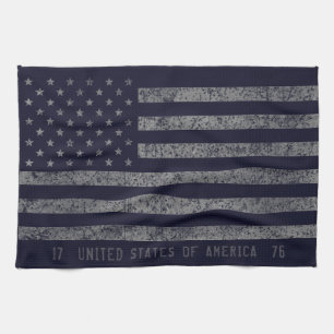USA Dark Blue Vintag American Flag Geschirrtuch