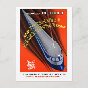 USA Das Comet Vintage Travel Poster wiederbelebt Postkarte
