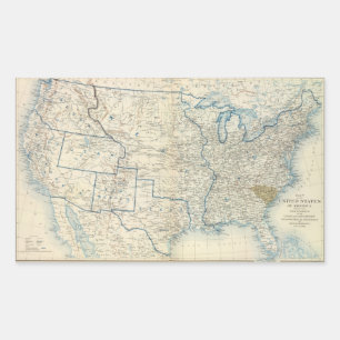 USA Dec 1860 Rechteckiger Aufkleber