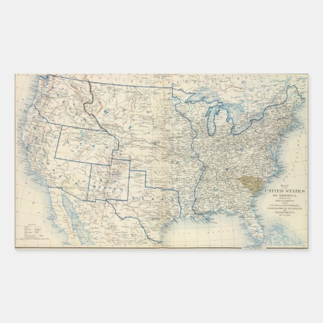 USA Dec 1860 Rechteckiger Aufkleber (Vorderseite)