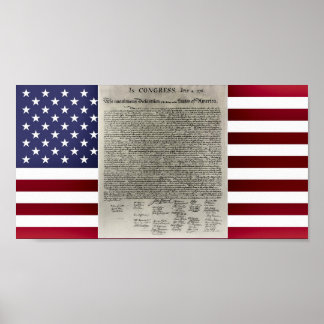 USA Declaration Independence Flag Poster