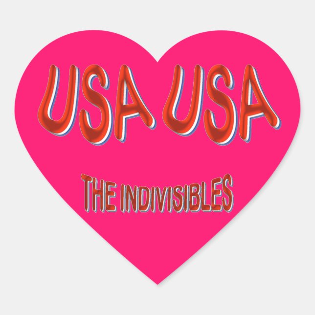 USA - DIE INDIVISIBLES Red White Blue Herz-Aufkleber (Vorderseite)