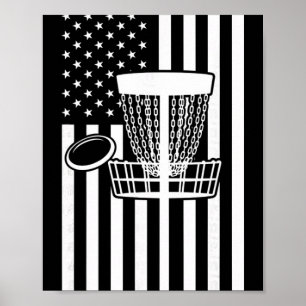 Usa Disc Golf Flagge - Amerikanischer Disc Golf Sk Poster