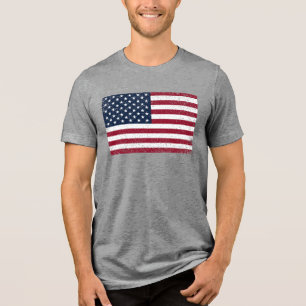 USA-Distressed-Amerikanische-Flagge-Vintage-Grafik Tri-Blend Shirt