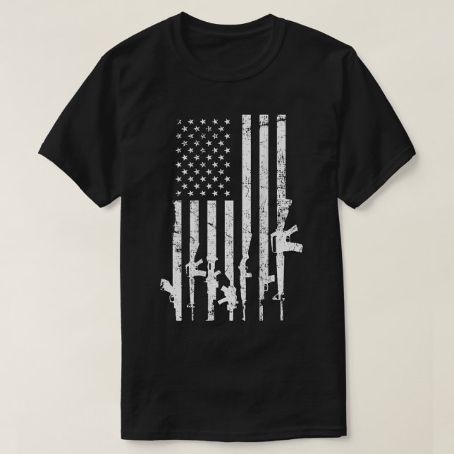 USA Distressed Flag Guns Pro Gun - 2. Änderung - T-Shirt (Design vorne)