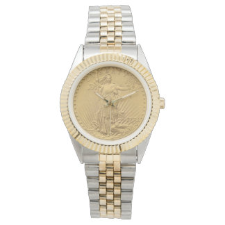 USA Double Eagle St Gaudens 1908 Gold Coin $20 Armbanduhr