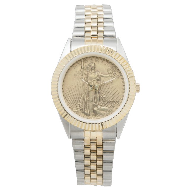 USA Double Eagle St Gaudens 1923 Gold Coin $20 Armbanduhr (Vorderseite)