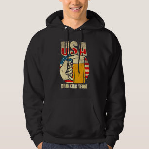Usa Drink Team Beer Party Vintage US-Flagge Hoodie