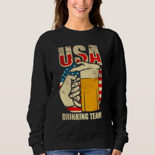 Usa Drink Team Beer Party Vintage US-Flagge Sweatshirt