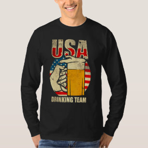 Usa Drink Team Beer Party Vintage US-Flagge T-Shirt