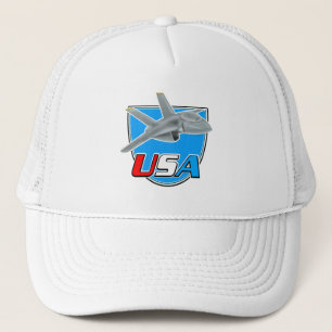 USA-Düsenflugzeug-Logo Truckerkappe