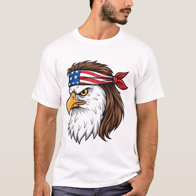 USA Eagle American Flag Headband Patriot T-Shirt (Vorderseite)