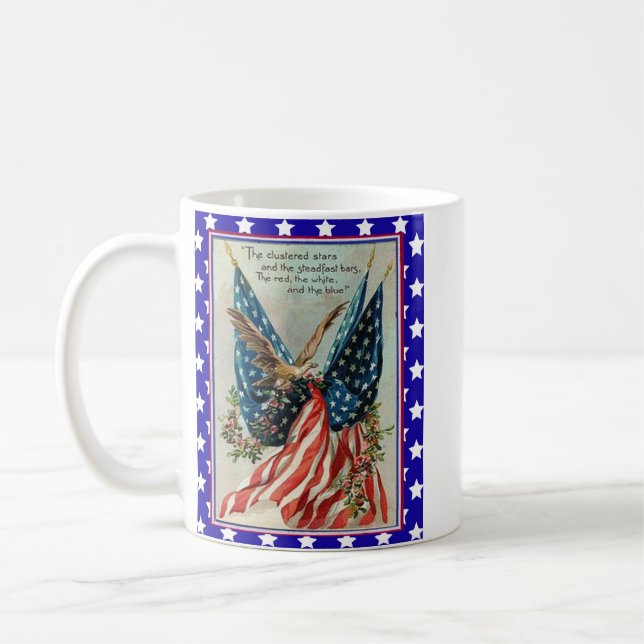 USA Eagle Fourth of July Patriotic Flag Kaffeetasse (Links)