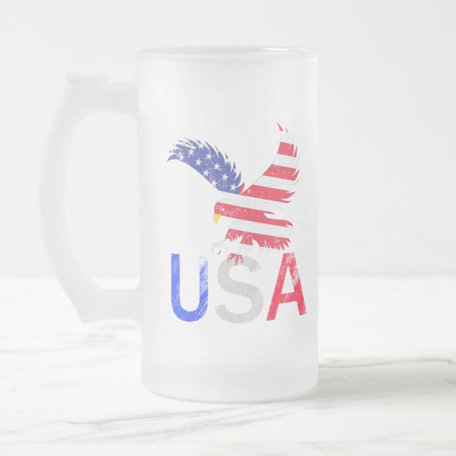 USA Eagle Mattglas Bierglas (Links)