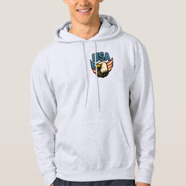 USA Eagle Patriot Emblem - Bold American Flag Desi Hoodie (Vorderseite)