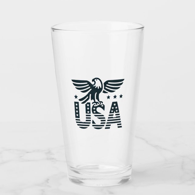 USA Eagle Patriotic Design - US Flagge Style Glas (Vorderseite)
