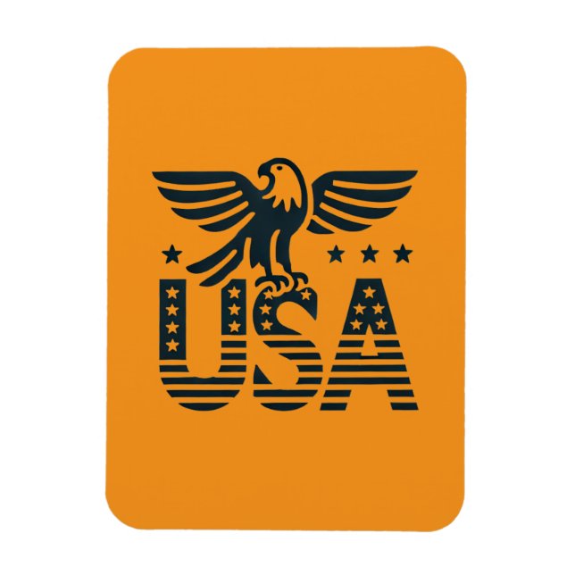 USA Eagle Patriotic Design - US Flagge Style Magnet (Vertikal)