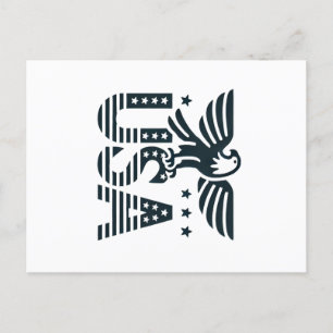 USA Eagle Patriotic Design - US Flagge Style Postkarte