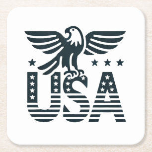 USA Eagle Patriotic Design - US Flagge Style Rechteckiger Pappuntersetzer