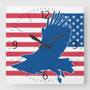USA eagle Quadratische Wanduhr