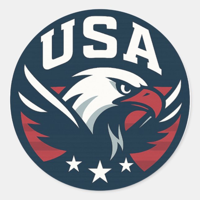 USA Eagle Roundel — Aggressives Sportsymbol Runder Aufkleber (Vorderseite)