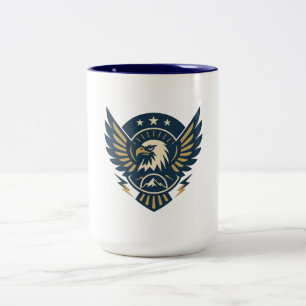 USA Eagle Shield — Vintage-Flaggenwappen Zweifarbige Tasse