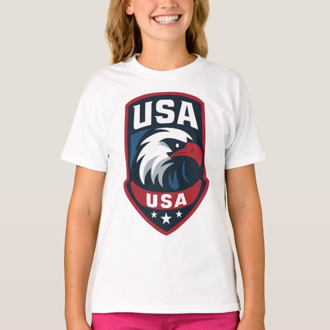 USA Eagle Sports Wappen T-Shirt (Vorderseite)