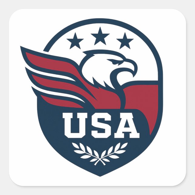 USA Eagle Wappen Quadratischer Aufkleber (Vorderseite)