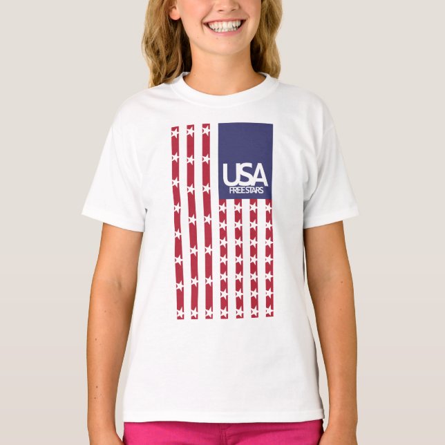 USA/EEUU FREE STARS FLAG BY MASANSER PIXELAT T-Shirt (Vorderseite)