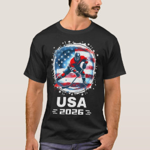 USA-Eishockeyfans-Fahne-Fan-Ausrüstung-Unterstützu T-Shirt
