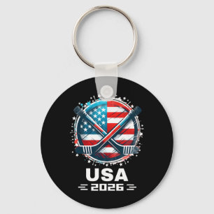 USA-Eishockeyliebhaber 2026 Eishockeyfans-Geschenk Schlüsselanhänger