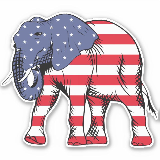 USA Elephant Aufkleber (Vorderseite)
