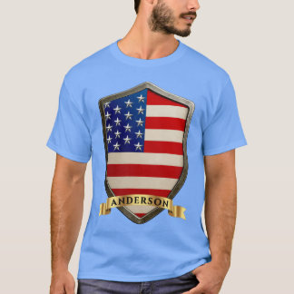 USA-Erbe-Schutzschild für Anderson-Jungen T-Shirt
