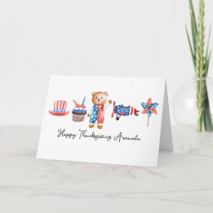 USA Erntedank, Personalisiert American Birthday Karte