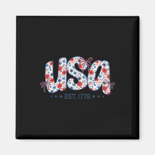 Usa Est 1776 Kokette Schleife 4. Juli Usa Floral G Magnet