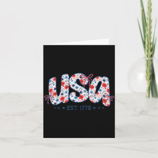 USA Est 1776 Kokette Schleife 4. Juli USA Floral Karte