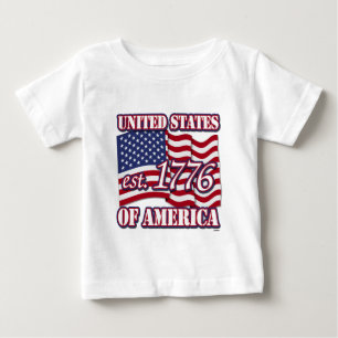 USA est 1776 mit USA-Flagge Baby T-shirt