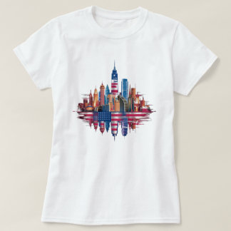 usa Fahne gefärbt New York City T-Shirt